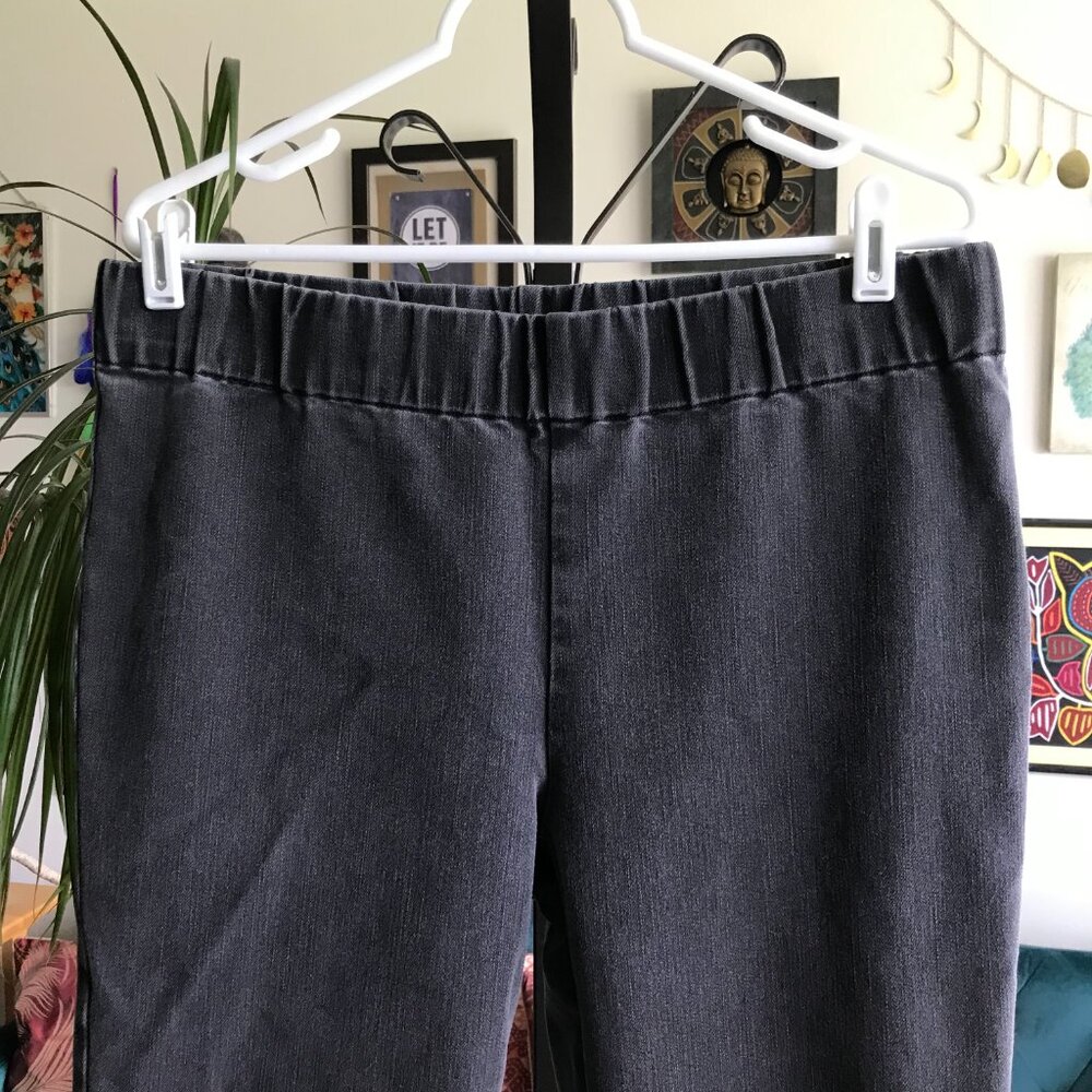 SOFT SURROUNDINGS size L Gray Stretch Denim Metro Legging Pull-On Jeans - Picture 2 of 4